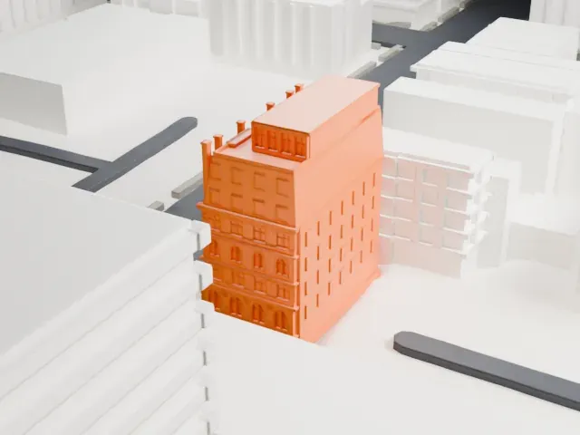Mount Morris Bank Building model, East view