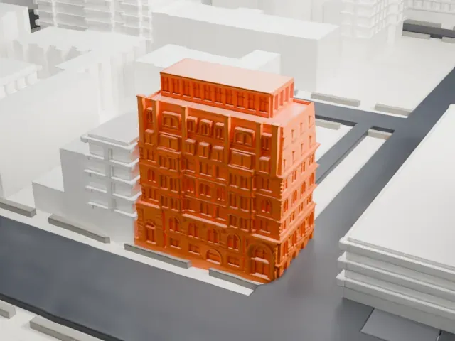 Mount Morris Bank Building model, South view