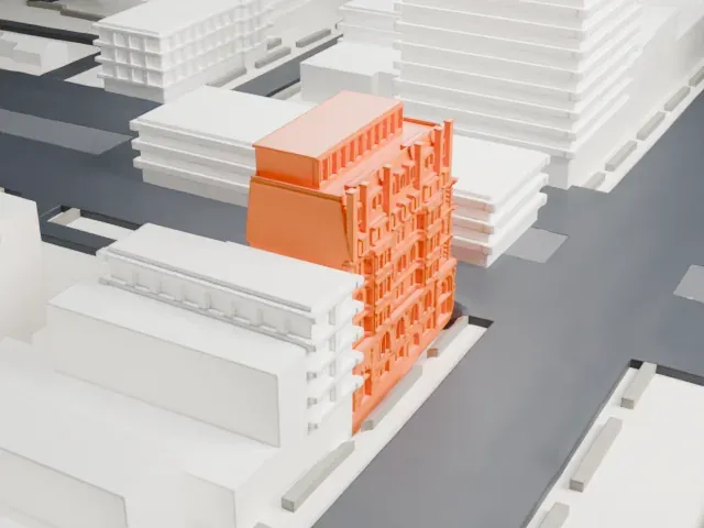 Mount Morris Bank Building model, West view