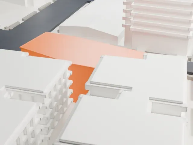 Mount Sinai Jewish Center model, North view