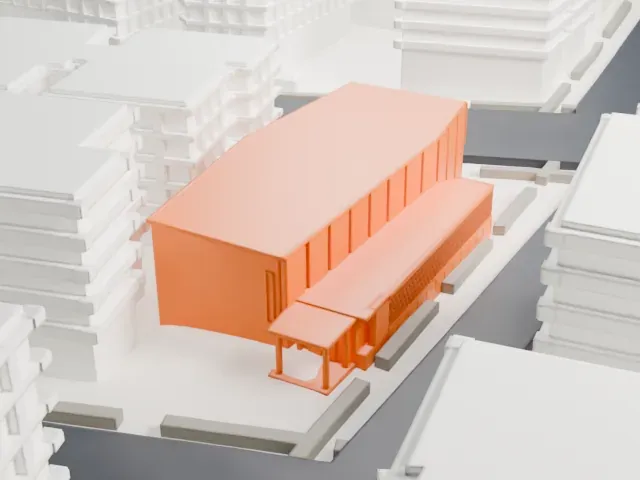 Mount Sinai Jewish Center model, West view