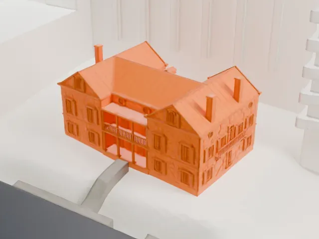 Mount Vernon Hotel Museum model, South view