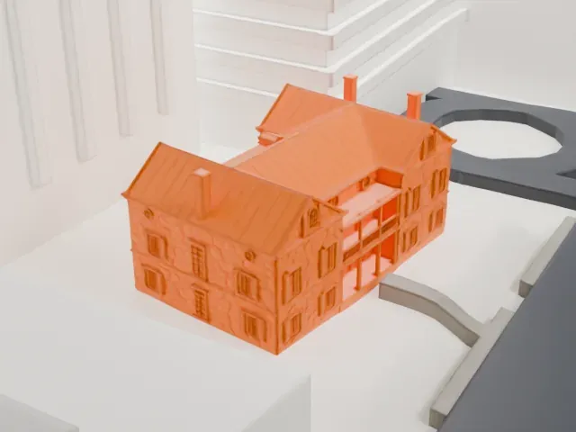 Mount Vernon Hotel Museum model, West view