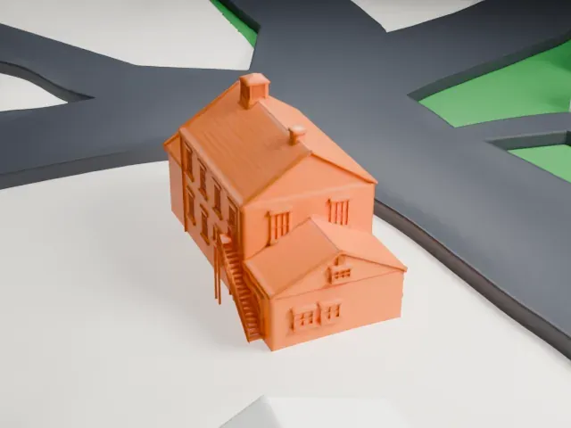 Mount Vernon School, Chatham Township model, East view