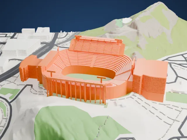Mountain America Stadium model, East view