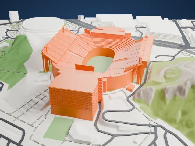 Mountain America Stadium model, North view