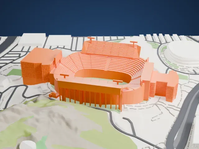 Mountain America Stadium model, West view