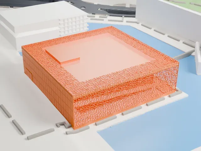 Mucem model, West view