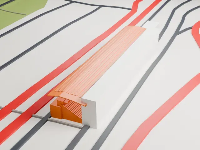 Mugello Central Grandstand model, North view