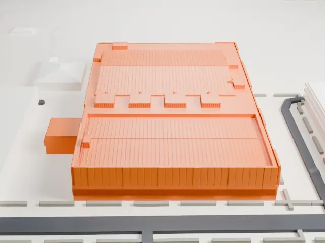 Mullett Arena model, West view