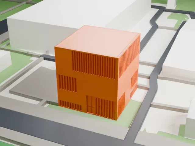 Munich Documentation Centre model, South view