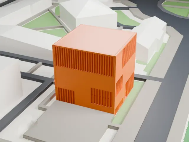 Munich Documentation Centre model, West view