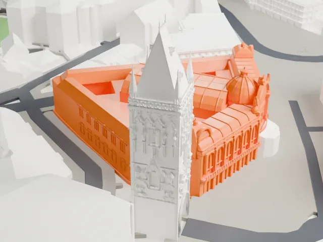 Municipal House model, South view