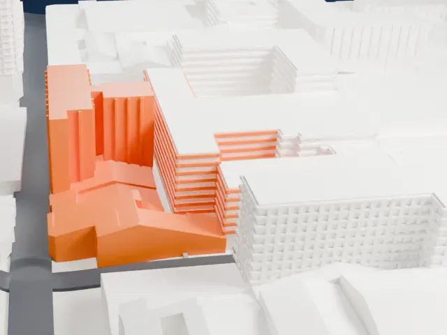 Municipal Theatre of Santiago model, East view