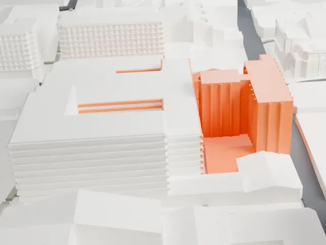 Municipal Theatre of Santiago model, West view