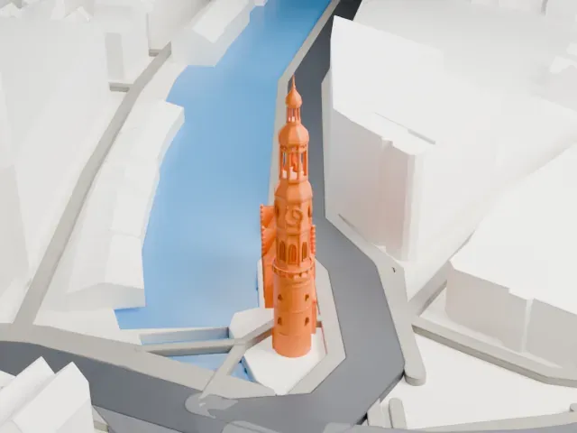 Munttoren model, East view