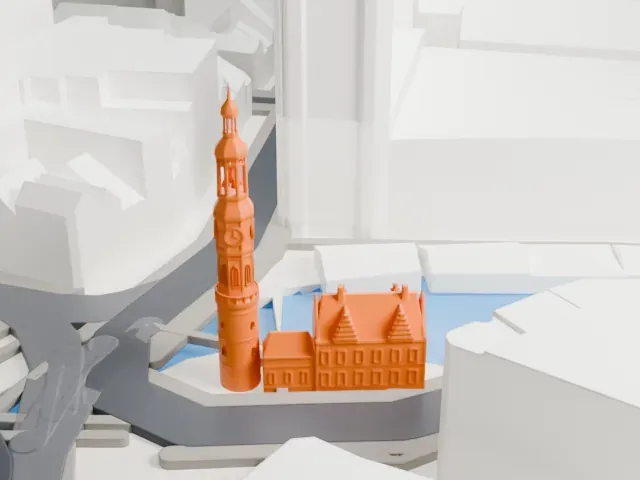 Munttoren model, North view