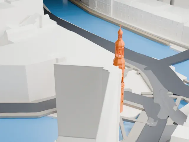 Munttoren model, South view