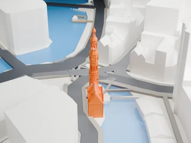 Munttoren model, West view
