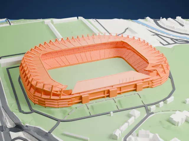 Murrayfield Stadium model, East view