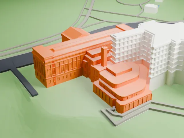 Musée national des beaux-arts du Québec model, East view
