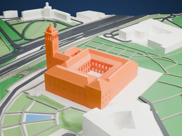 Museo de América model, East view