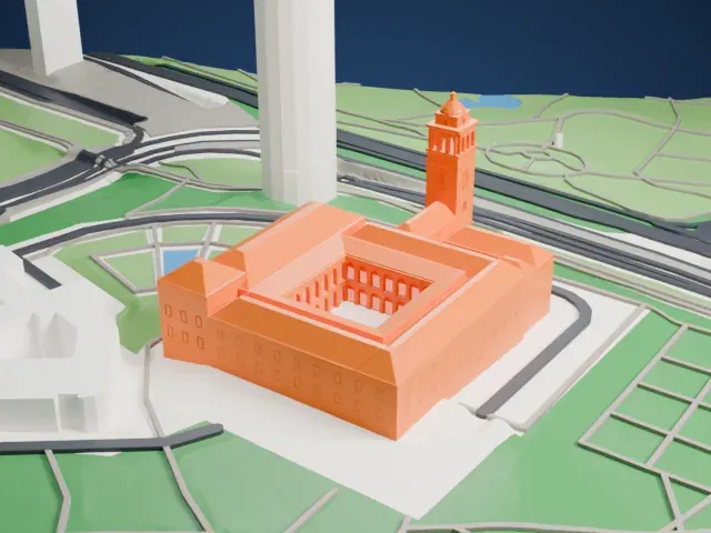 Museo de América model, North view