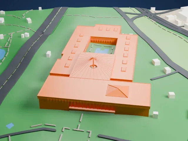 National Museum of Anthropology model, East view