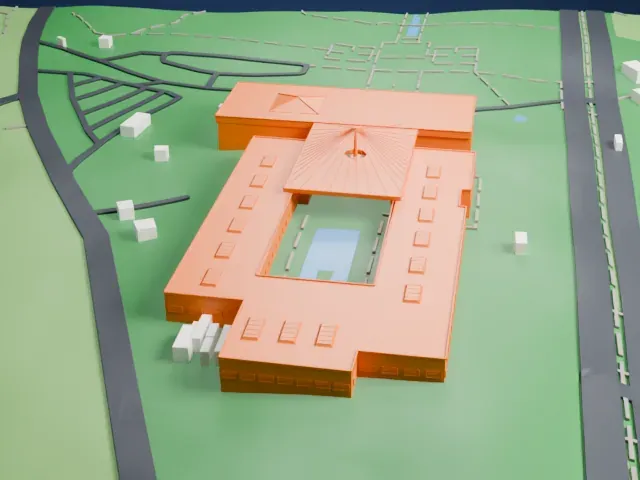 National Museum of Anthropology model, West view