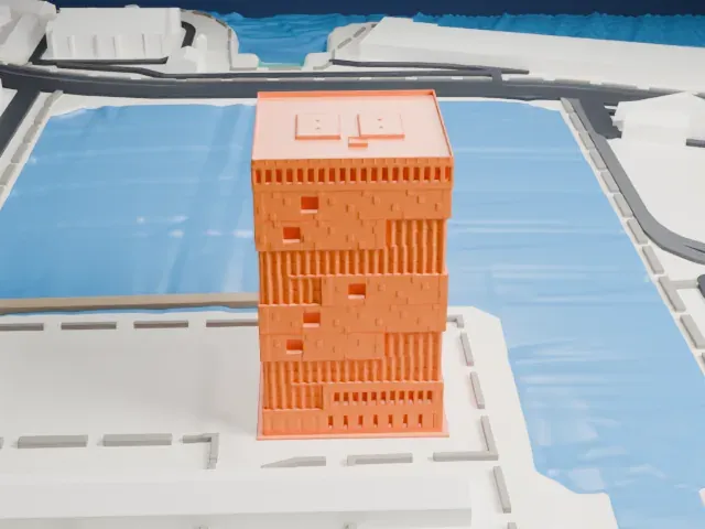 Museum aan de Stroom model, East view