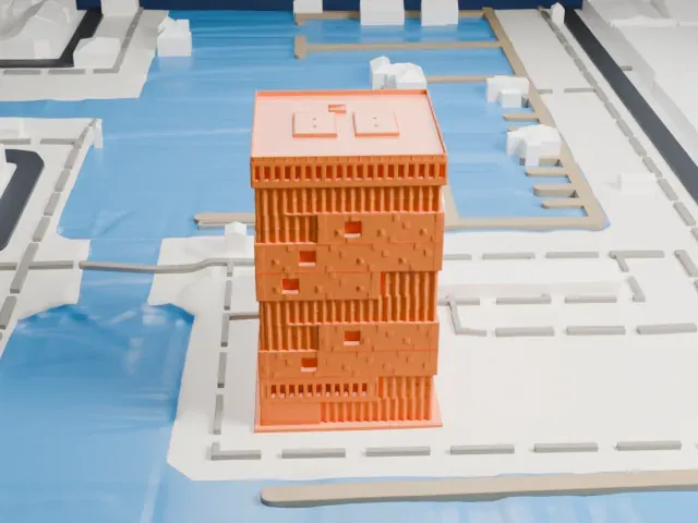 Museum aan de Stroom model, West view