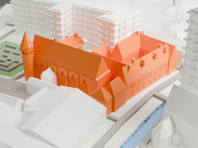 Museum Het Prinsenhof model, East view