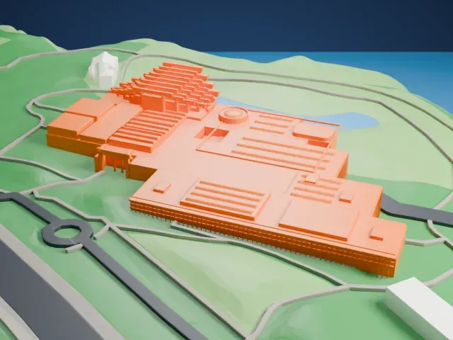 Museum of Anthropology at UBC model, East view