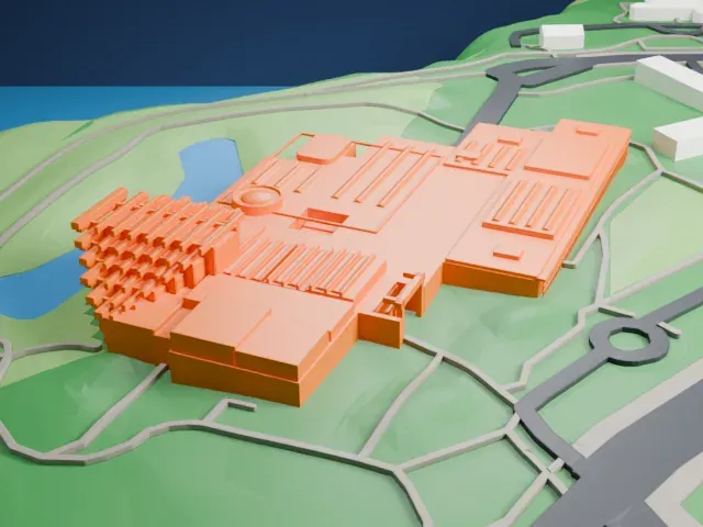 Museum of Anthropology at UBC model, South view
