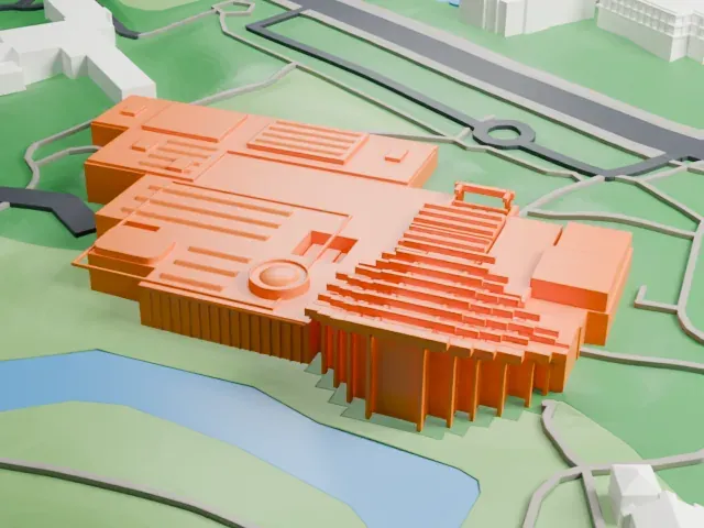 Museum of Anthropology at UBC model, West view