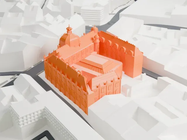 Museum of Applied Arts (Budapest) model, West view