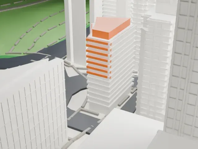 Museum of Arts and Design model, West view