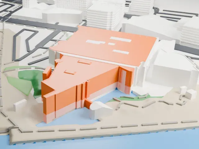 Te Papa Tongarewa model, North view
