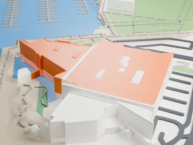 Te Papa Tongarewa model, West view