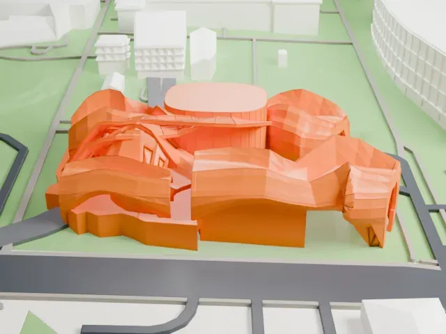 Museum of Pop Culture model, East view