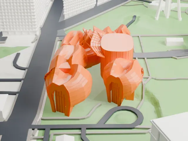 Museum of Pop Culture model, North view