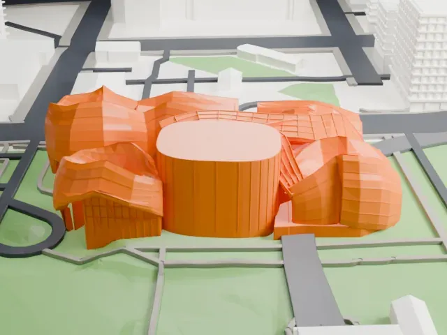 Museum of Pop Culture model, West view