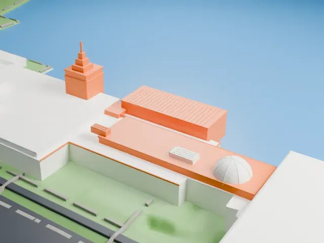 Museum of Science model, North view