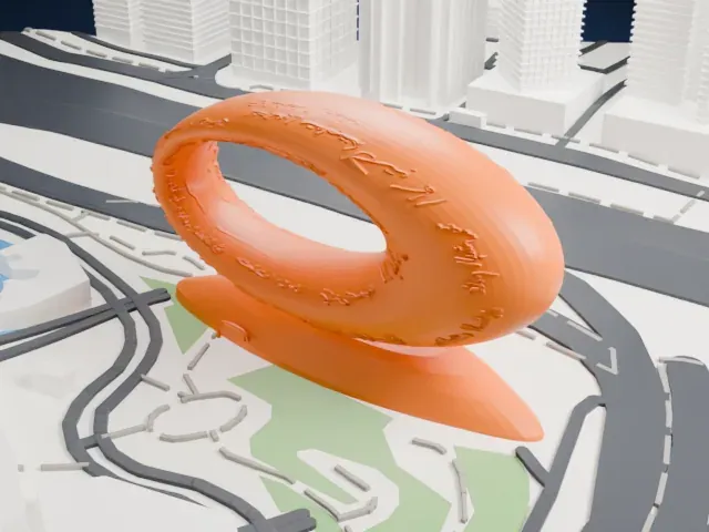Museum of the Future model, East view