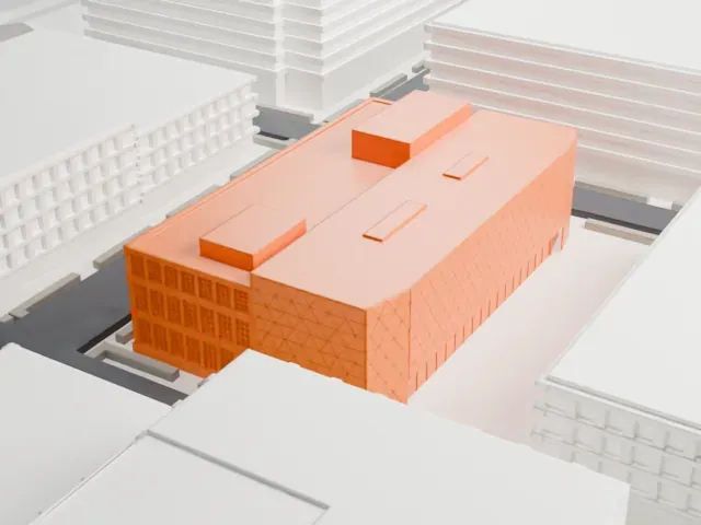 Museum of the Moving Image model, East view