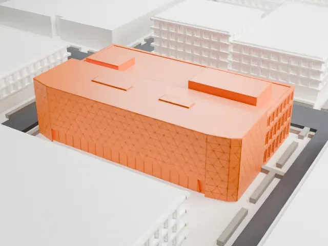 Museum of the Moving Image model, North view