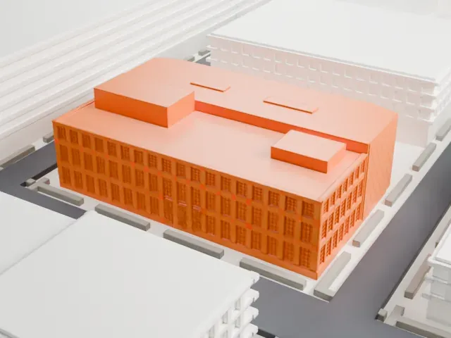 Museum of the Moving Image model, South view