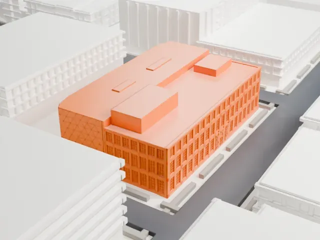 Museum of the Moving Image model, West view