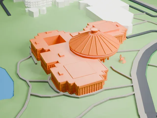 Museum of Vancouver model, West view