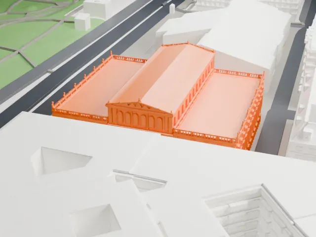 Musikverein model, East view
